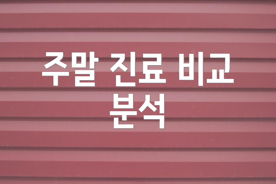 주말 진료 비교 분석