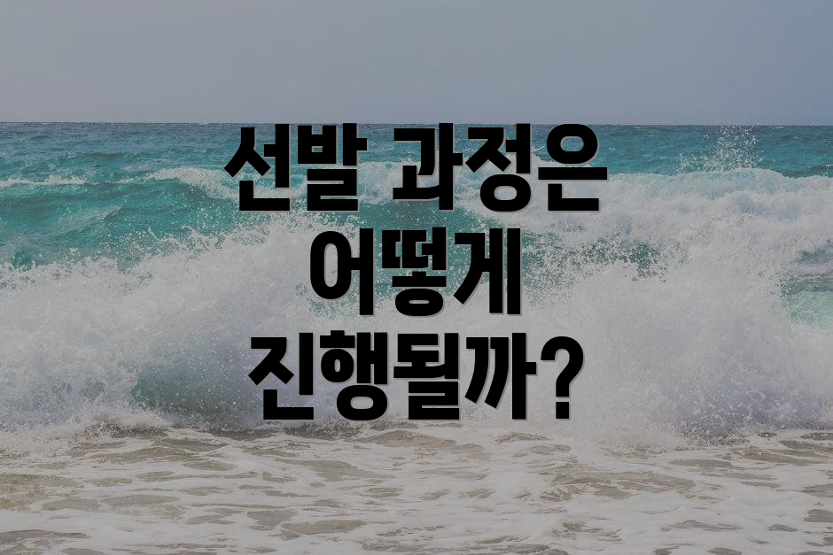 선발 과정은 어떻게 진행될까?