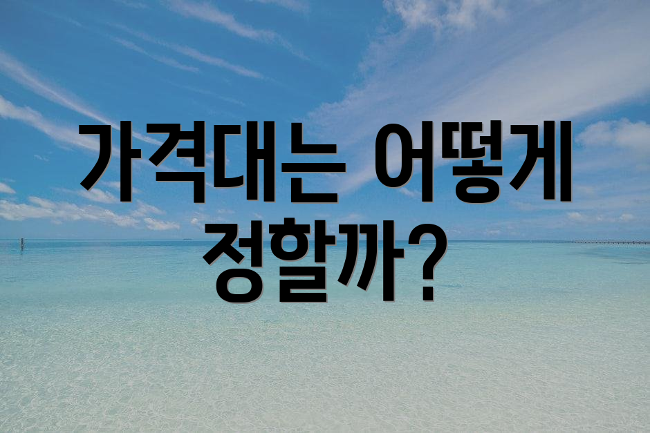 가격대는 어떻게 정할까?