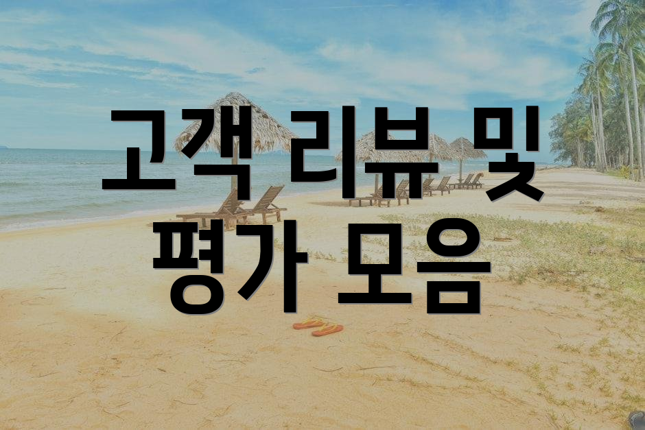 고객 리뷰 및 평가 모음
