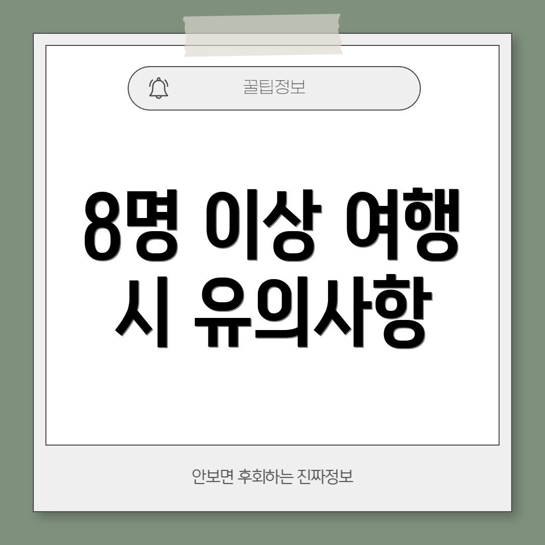 8명 이상 여행 시 유의사항
