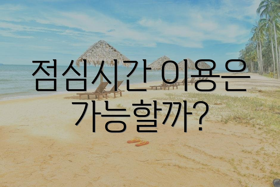 점심시간 이용은 가능할까?