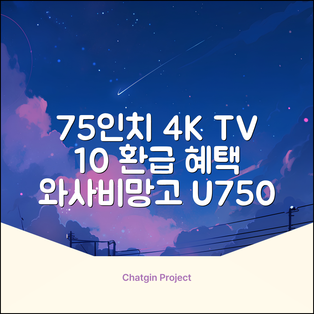 [10% 환급가전] 와사비망고 4K UHD ZEN U750 Max HDR TV, 189cm(75인치), 스탠드형, 방문설치 추천 리뷰