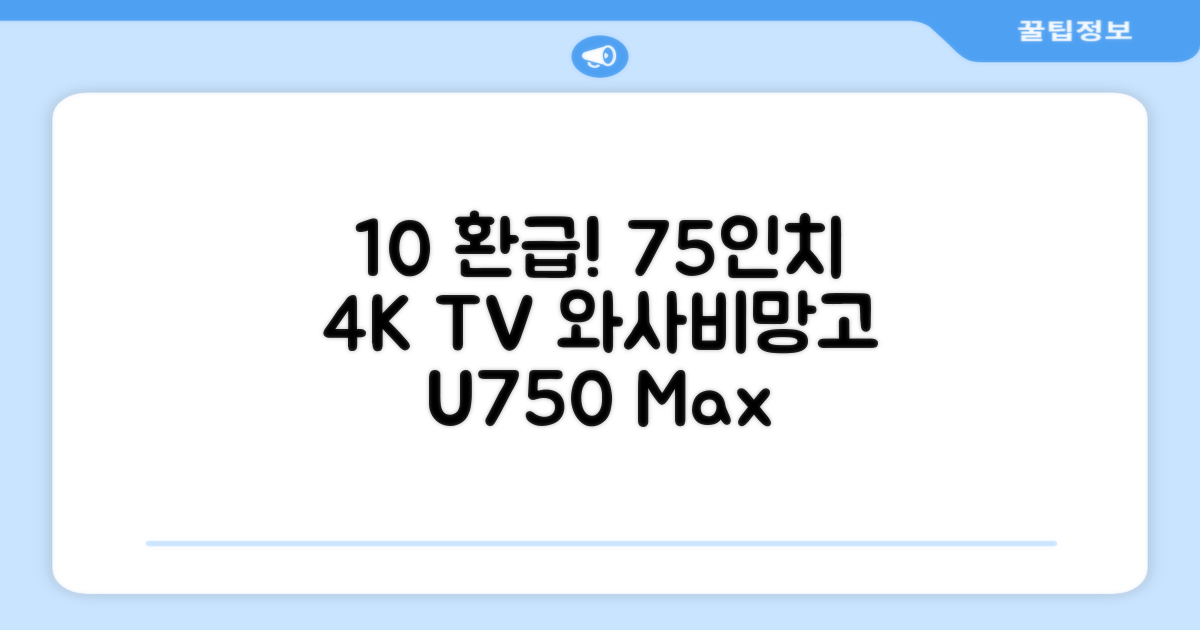 [10% 환급가전] 와사비망고 4K UHD ZEN U750 Max HDR TV, 189cm(75인치), 스탠드형, 방문설치 추천 리뷰
