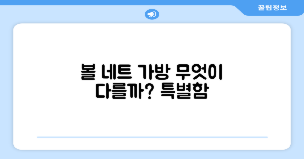 이 볼 네트 가방, 무엇이 다를까요?