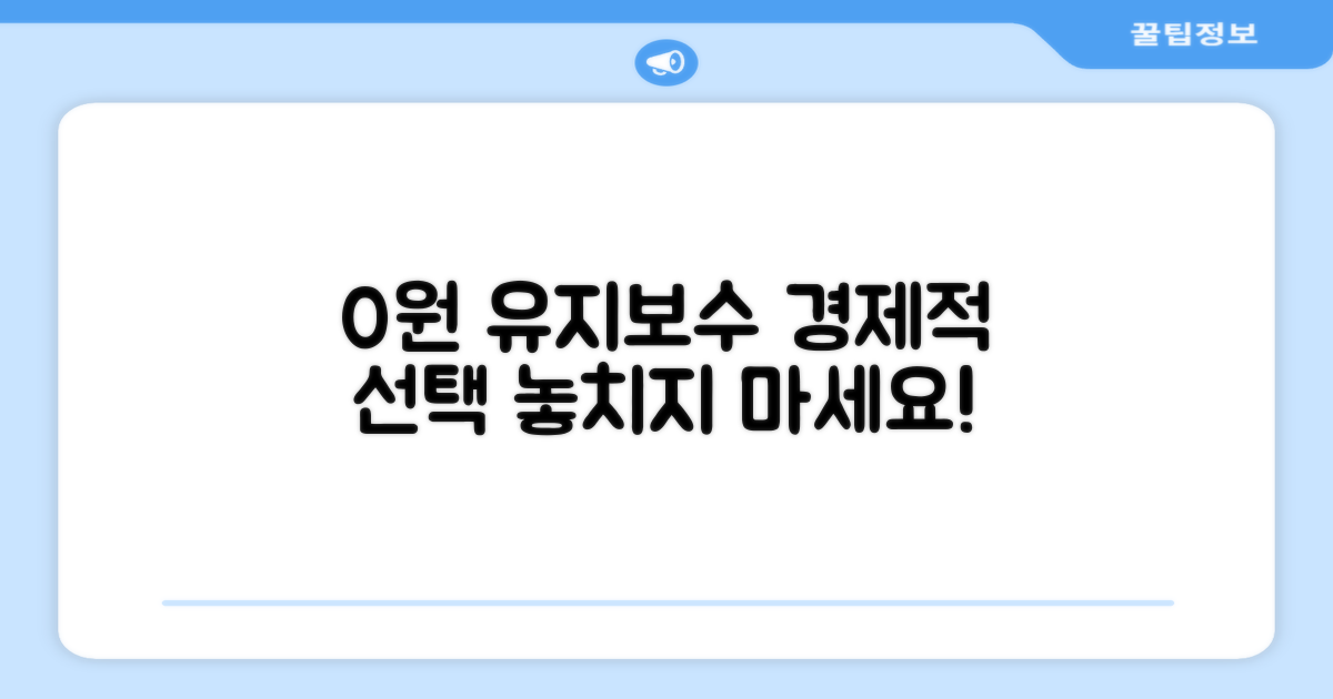 0원 유지보수, 경제적 선택