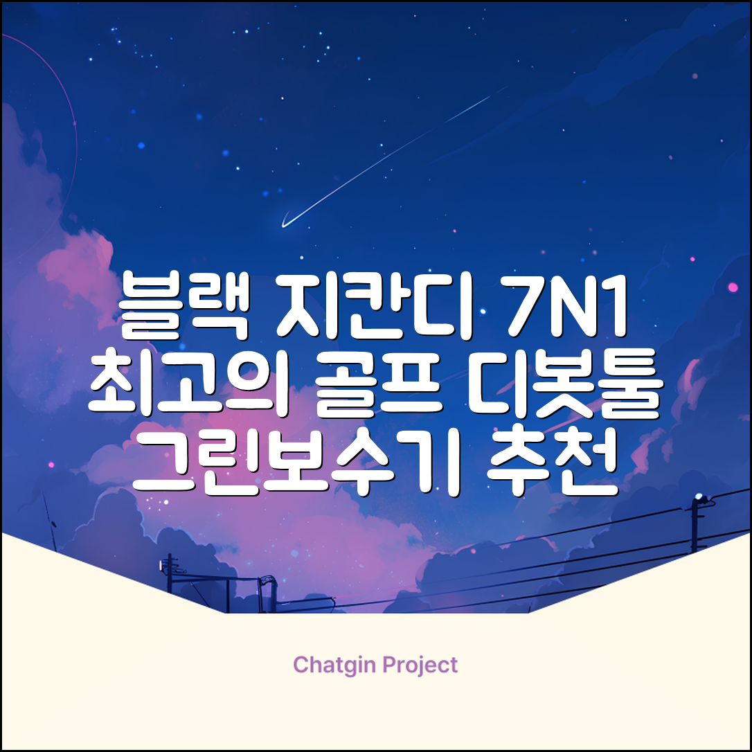 지칸디 골프 7N1 디봇툴 그린보수기 디봇수리기, 1개, 블랙 추천 리뷰