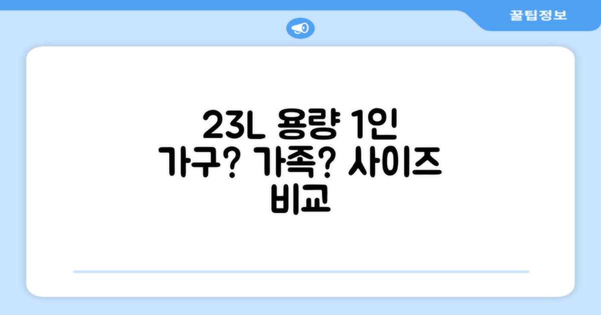 23L 용량, 1인 가구 vs 가족