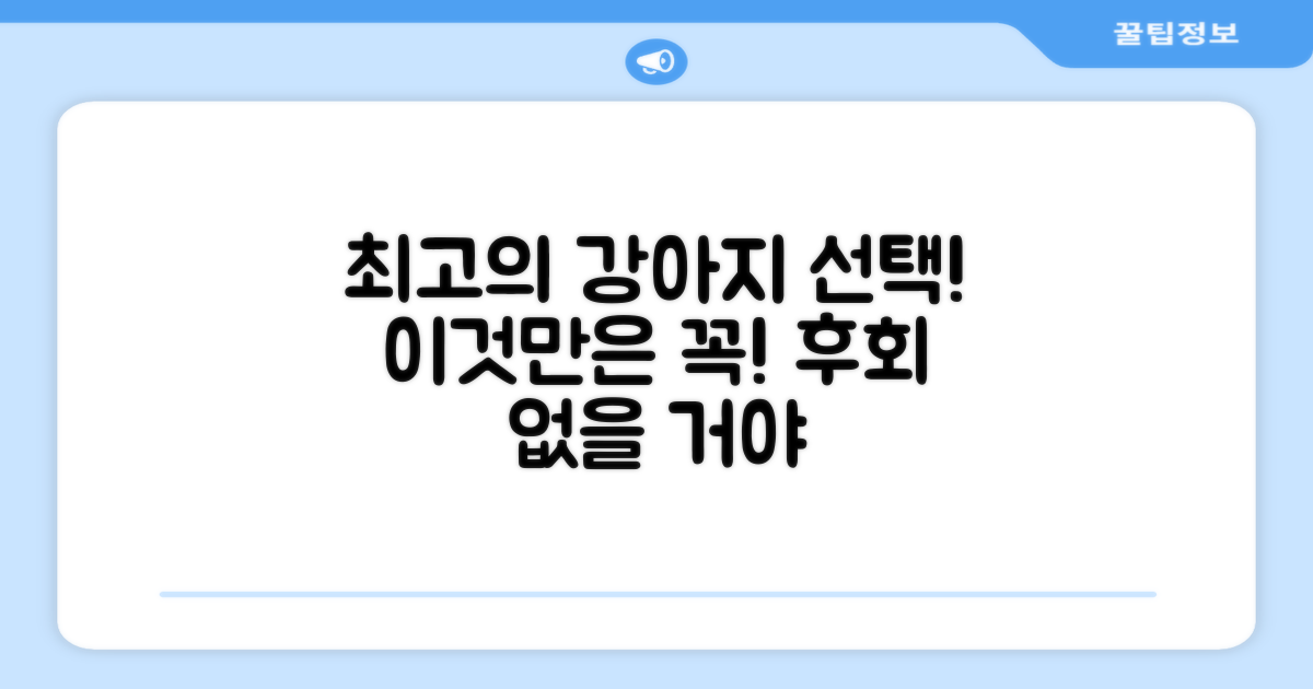 강아지 위한 최고의 선택