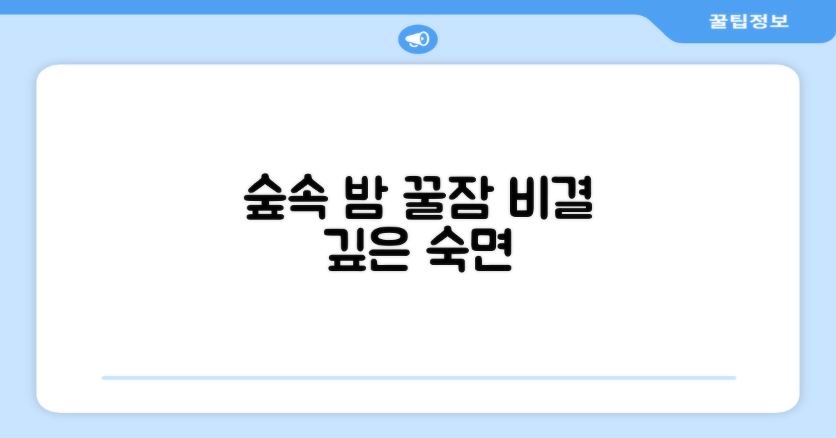 숲속의 밤, 깊은 숙면의 비결