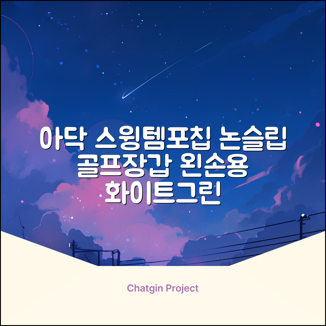 아닥 남성용 스윙템포칩 논슬립 골프장갑 왼손용, 화이트 + 그린, 1개 추천 리뷰