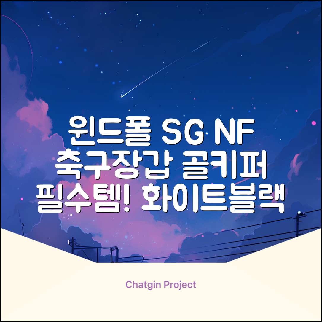 윈드폴스포츠 SG NF 축구 골키퍼장갑 5호-10호, 윈드폴스포츠 SG NF 골키퍼장갑 화이트 블랙, 1개 추천 리뷰