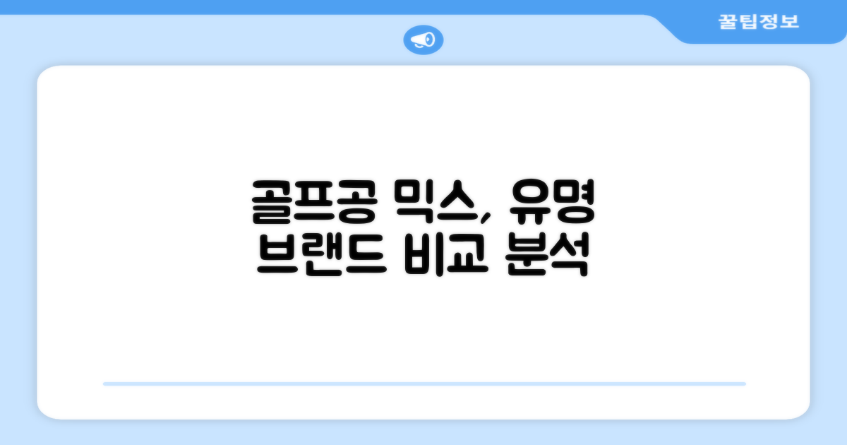 유명 브랜드 골프공, 혼합 구성은 어떤가요?