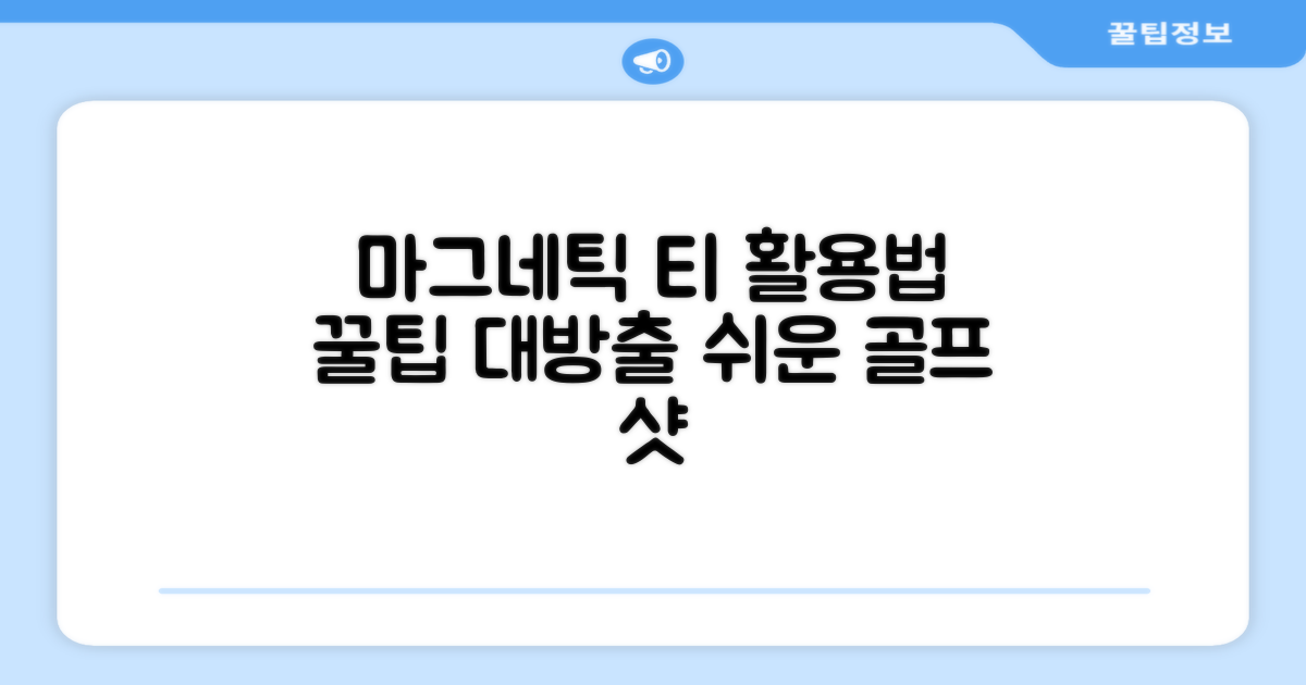 마그네틱 티를 활용하세요