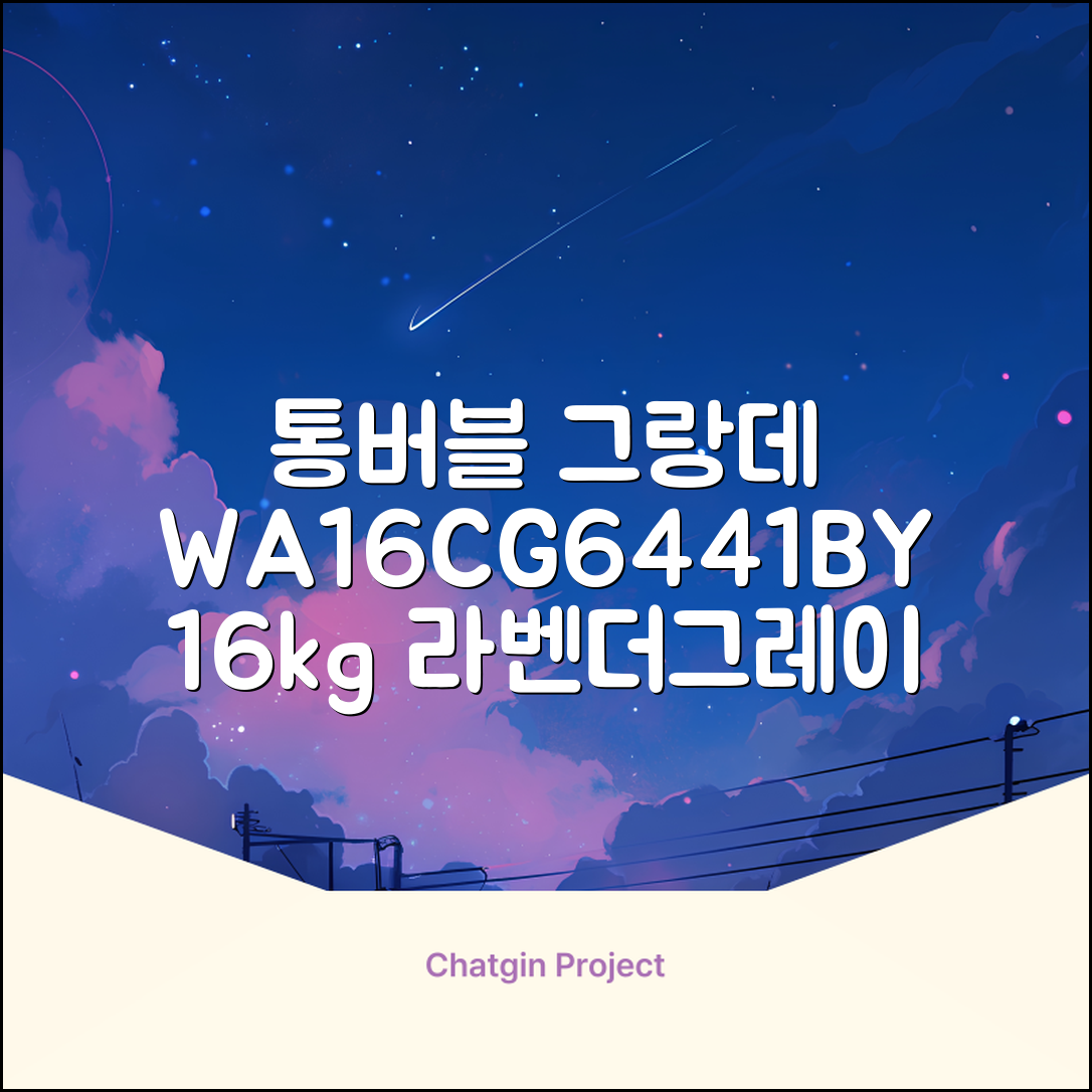 삼성전자 그랑데 통버블 세탁기 WA16CG6441BY 16kg 방문설치, 라벤더그레이 추천 리뷰