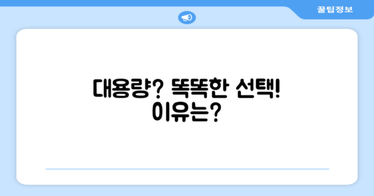 대용량, 똑똑한 선택의 이유