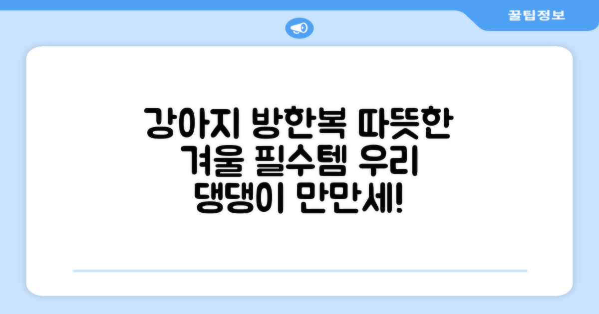 추운 겨울, 우리 강아지를 위한 완벽 방한복