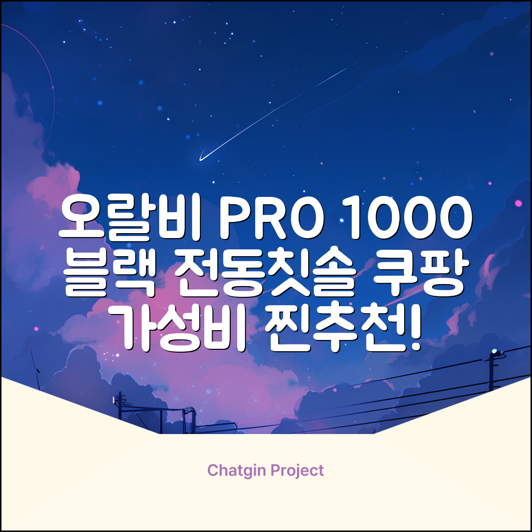 오랄비 전동칫솔, PRO 1000, 블랙, 1개 추천 리뷰