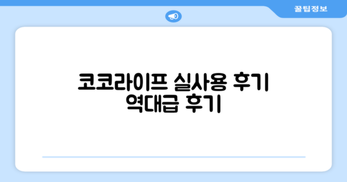 코코라이프 하이라이트, 실제 사용 후기는?