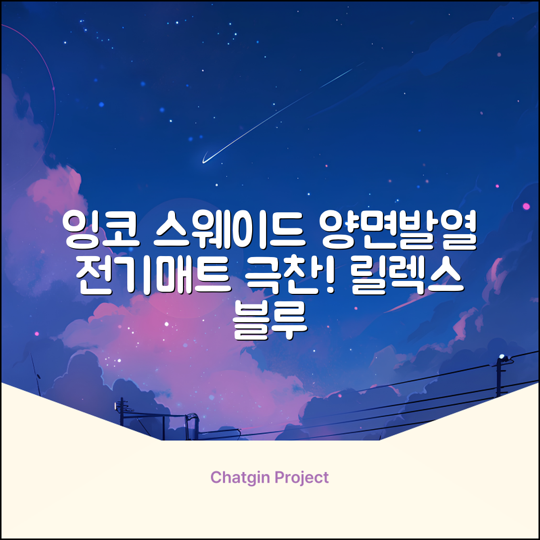 잉코 스웨이드 양면발열 휴대용 전기매트 I-S701, 릴렉스 블루, 70 x 37 x 0.15 cm 추천 리뷰
