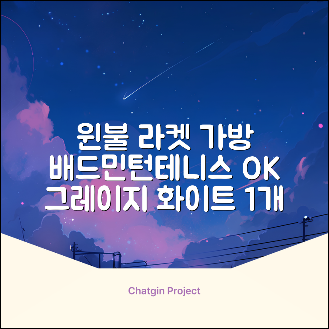 윈불 2단 배드민턴 테니스 라켓 가방, 그레이지 화이트, 1개 추천 리뷰