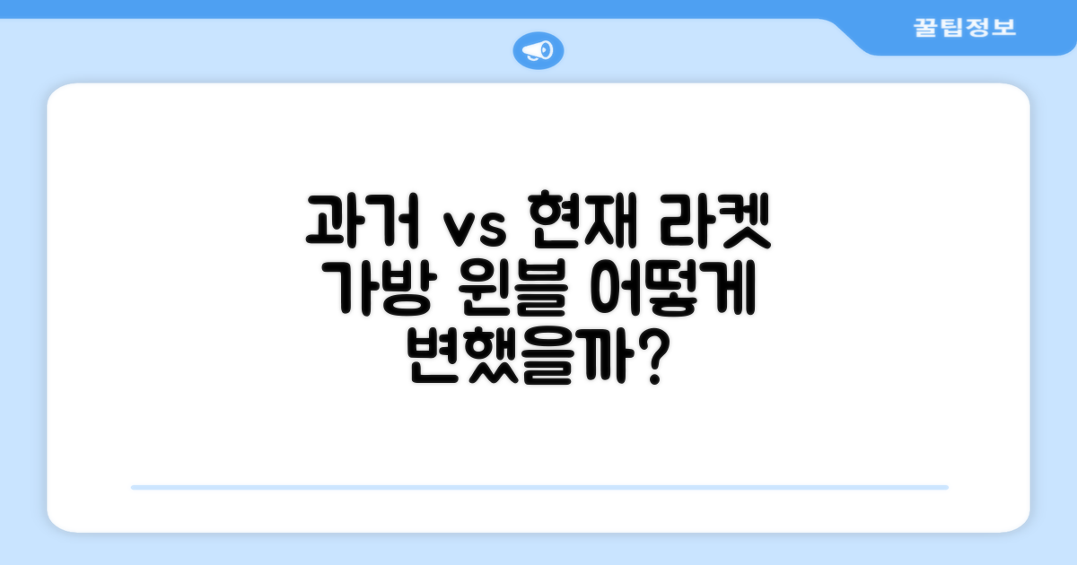 과거 라켓 가방, 현재 윈불 비교