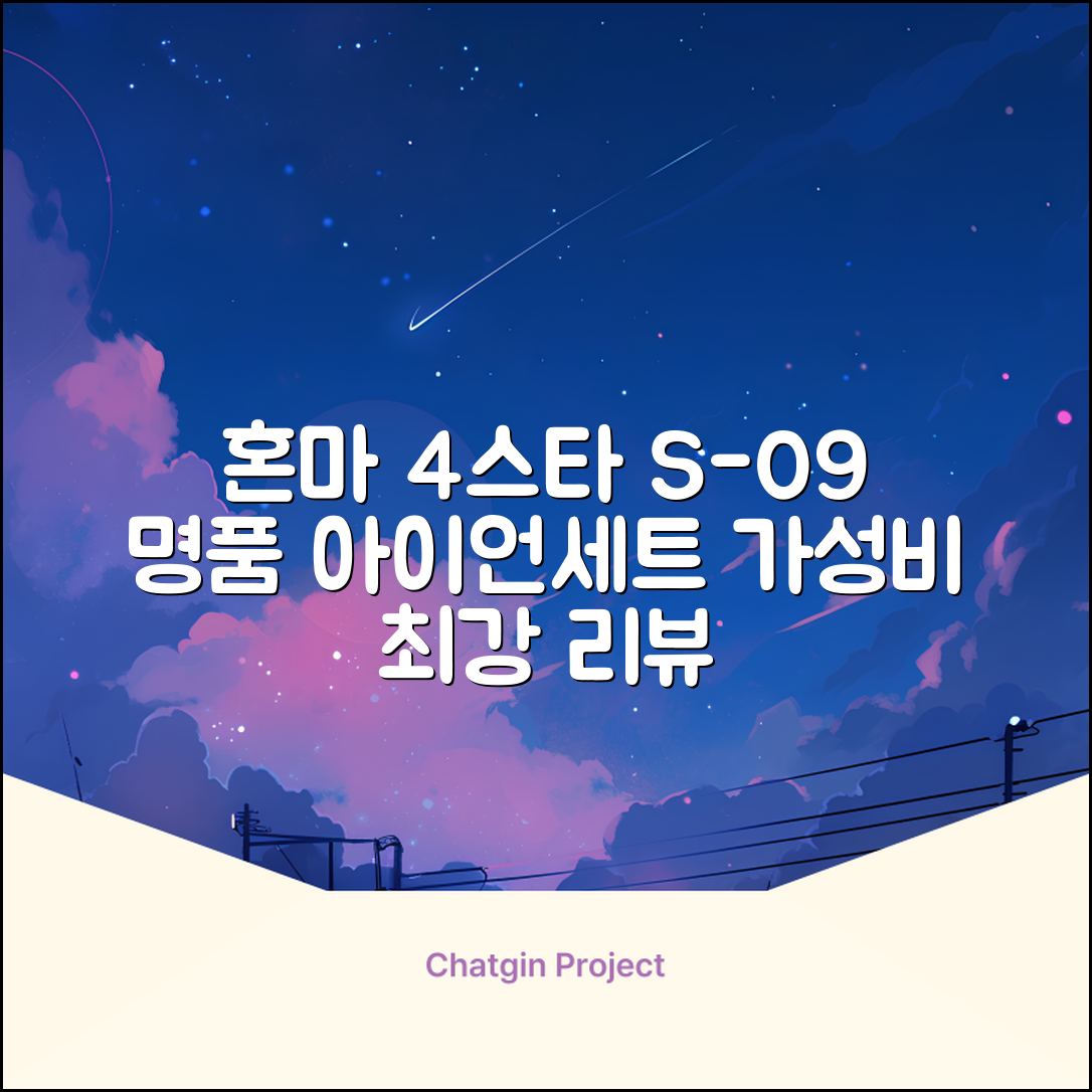 혼마아이언세트 남자아이언세트 S-09 혼마아이언 4스타 4/5/6/7/8/9/10/11/A/S 아이언커버 포함, 그라파이트S 추천 리뷰