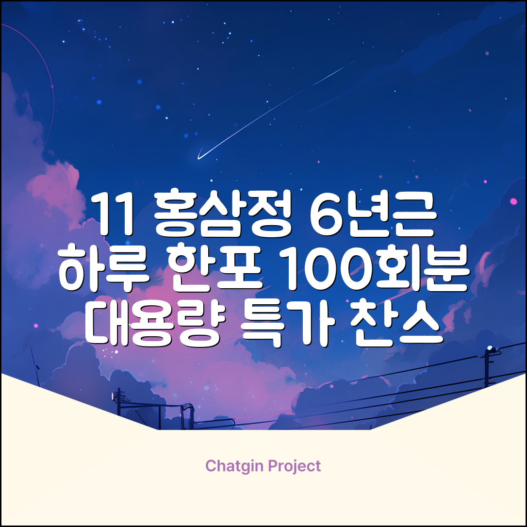 [1+1 특가] 홍삼정 6년근 하루한포 100회분 대용량+쇼핑백, 2개, 1L 추천 리뷰