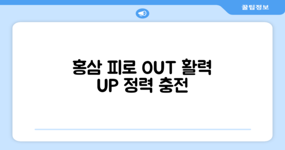 홍삼, 피로 vs 활력 비교