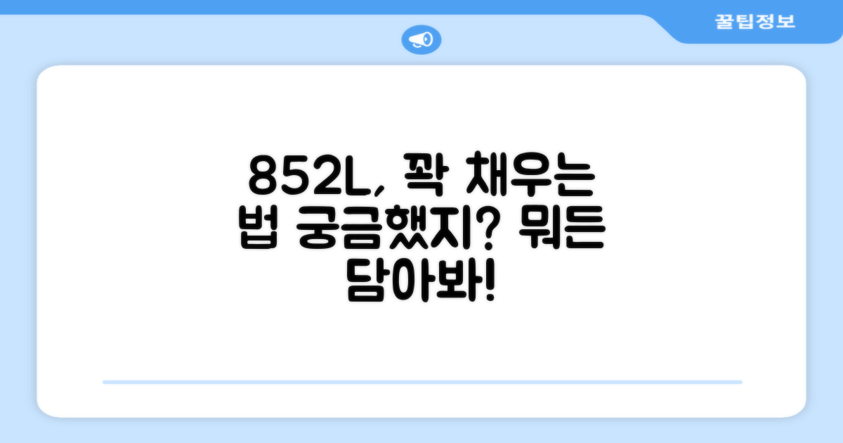 852L, 무엇을 채울 수 있을까요?